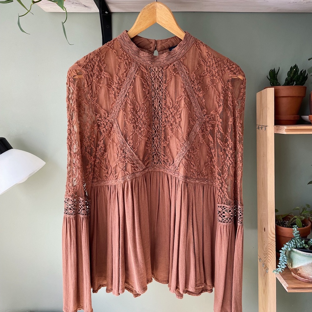 American Eagle Boho Lace Top
